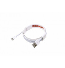 Кабель USB-Lightning для iPhone PVC/white/1m/REXANT/ ОРИГИНАЛ (чип MFI)