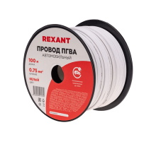 Провод ПГВА 100м. 1х0.75 мм белый, бухта REXANT