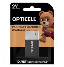 Элемент питания(батарейка) OPTICELL Basic 9V 6LR61/MN1604(крона) 1шт_