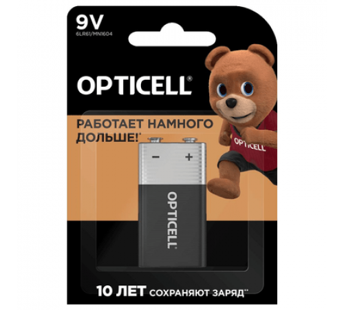 Элемент питания(батарейка) OPTICELL Basic 9V 6LR61/MN1604(крона) 1шт_