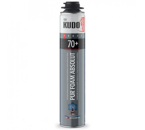 Пена полиуретановая монтажная KUDO PUR FOAM ABSOLUT 70+, проф., до -25С, вых. до 70 л, 1000 мл~ ~
