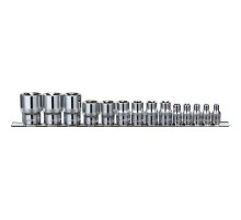 Набор головок TORX 14предм 1/4,3/8,1/2 на держателе, E4-E24, / OMBRA