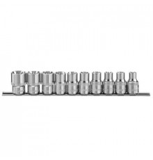 Набор головок TORX 10предм 1/2 на держателе, внешний TORX, E8-E24, 10 предметов / OMBRA
