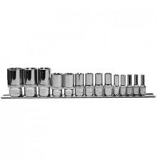 Набор головок TORX 14пр. глубоких 1/4", 3/8", 1/2"DR на держателе, внешний, E4-E24