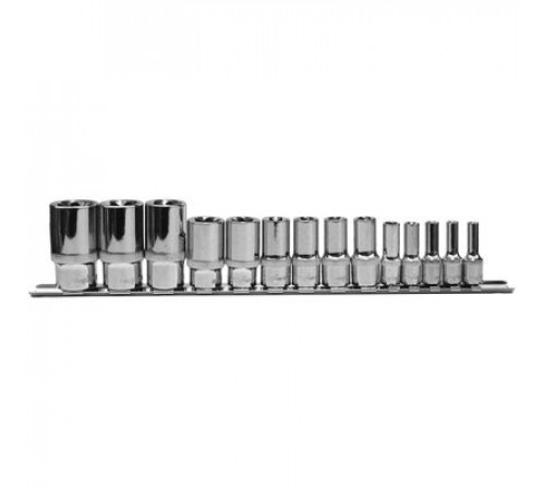 Набор головок TORX 14пр. глубоких 1/4", 3/8", 1/2"DR на держателе, внешний, E4-E24