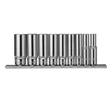 Набор головок TORX  9пр. удлиненных 1/2 6-ти гр. на держателе, внешний TORX, E10-E24, / OMBRA