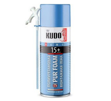 Пена полиуретановая монтажная KUDO PUR FOAM 15+, бытовая, всесезонная, выход до 15 л., 520 мл~ ~