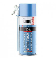 Пена полиуретановая монтажная KUDO PUR FOAM 15+, бытовая, всесезонная, выход до 15 л., 520 мл~ ~