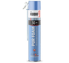 Пена полиуретановая монтажная KUDO PUR FOAM 30+, всесезонная, выход до 30 л., 1000 мл ~