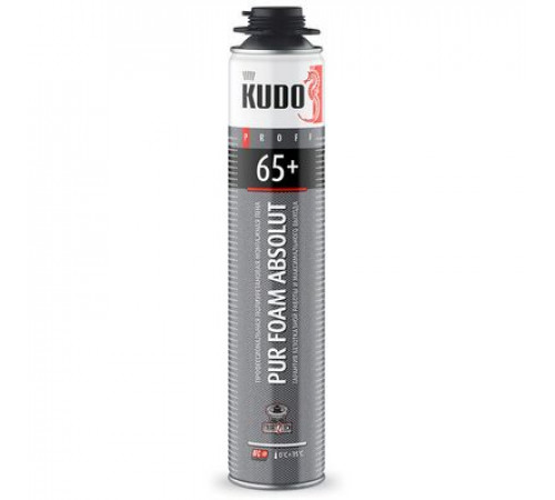 Пена полиуретановая монтажная KUDO PUR FOAM ABSOLUT 65+, под пистолет, выход до 65 л, 1000 мл ~