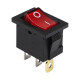 Выключатель-клавиша 12V 15А (3с) ON-OFF красный  с подсветкой  Mini  REXANT