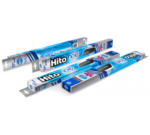 Щетка стеклоочистителя HITO NEO бескаркасная 700мм (28") адаптер "штырь" и "крючок"_