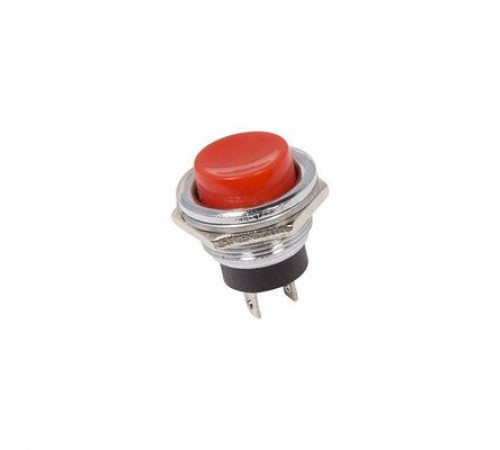 Выключатель-кнопка  металл 250V 2А (2с) ON-OFF  Ø16.2  красная  REXANT
