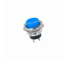 Выключатель-кнопка  металл 250V 2А (2с) ON-OFF  Ø16.2  синяя  REXANT