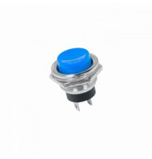 Выключатель-кнопка  металл 250V 2А (2с) ON-OFF  Ø16.2  синяя  REXANT