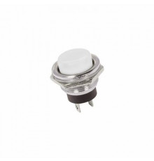 Выключатель-кнопка  металл 250V 2А (2с) ON-OFF  Ø16.2  белая  REXANT