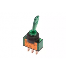 Тумблер 12V 20А (3c) ON-OFF однополюсный  с зеленой подсветкой  REXANT