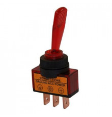 Тумблер 12V 20А (3c) ON-OFF однополюсный  с красной подсветкой  REXANT