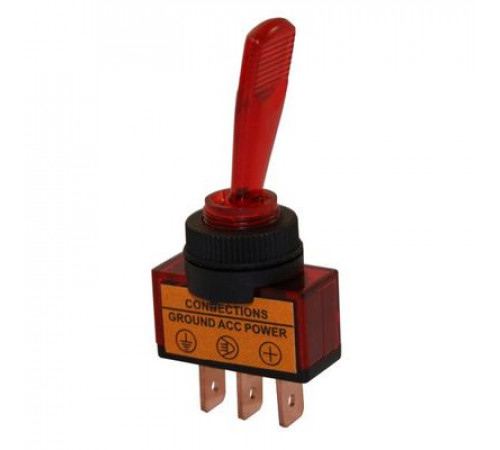 Тумблер 12V 20А (3c) ON-OFF однополюсный  с красной подсветкой  REXANT