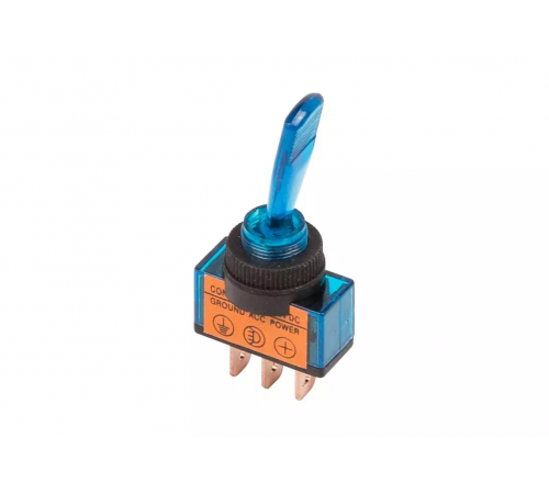 Тумблер 12V 20А (3c) ON-OFF однополюсный  с синей подсветкой  REXANT