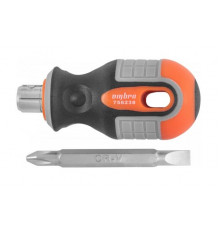 Отвертка комб. двусторонняя ROUND GRIP, РН2,SL6x38 мм / OMBRA
