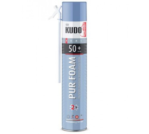 Пена полиуретановая монтажная KUDO PUR FOAM 50+, всесезонная, выход до 50 л., 1000 мл ~