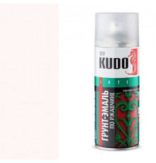 Грунт-эмаль по ржавчине сигнальная белая KUDO аэрозоль 520мл.