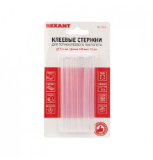 Стержни клеевые REXANT Ø 7 мм, 100 мм, прозрачные (12 шт./уп.) (блистер)