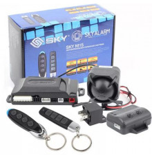 Сигнализация SKY M15 1-way/СИРЕНА/метал брелки/осн блок-компакт