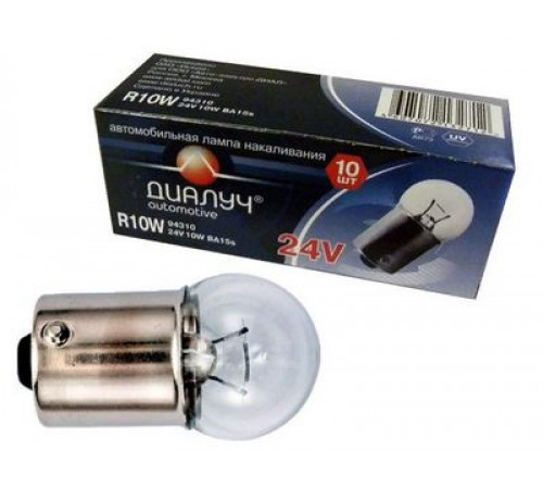 Лампа R10W 12V BA15s Диалуч ЛЧ199-Б