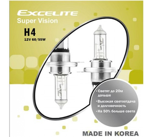 Лампы H4 12V 60/55W P43t Super Vision Excelite к-т Ю.Корея