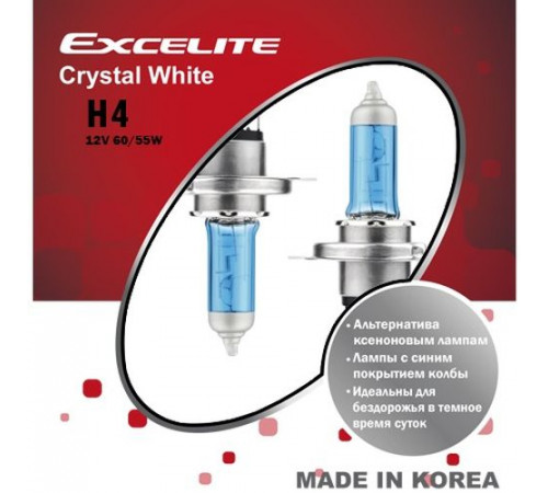 Лампы H4 12V 60/55W P43t Crystal White Excelite  к-т Ю.Корея