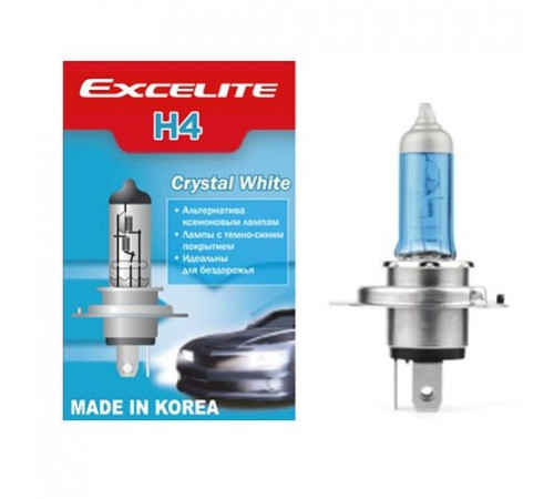 Лампа H4 12V 60/55W P43t Crystal White Excelite Ю.Корея