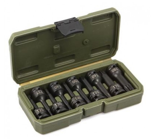 Набор бит-головок ударных TORX 1/2'', длина 78 мм, 10 шт.(Т25 - Т80) ДТ