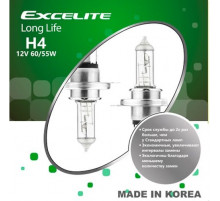 Лампы H4 12V 60/55W P43t Long Life Excelite к-т Ю.Корея