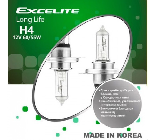Лампы H4 12V 60/55W P43t Long Life Excelite к-т Ю.Корея