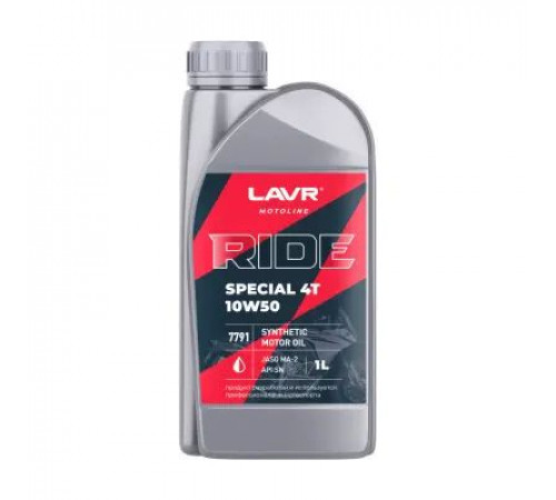 Масло моторное RIDE SPECIAL 4Т 10W50 SN 1л LAVR MOTO ЧЗ